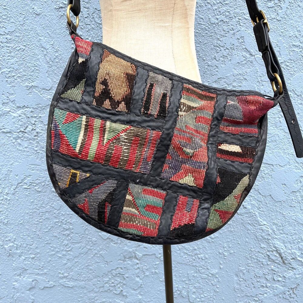 VIntage Kilim Purse Joan & David 90s Wool Crossbody